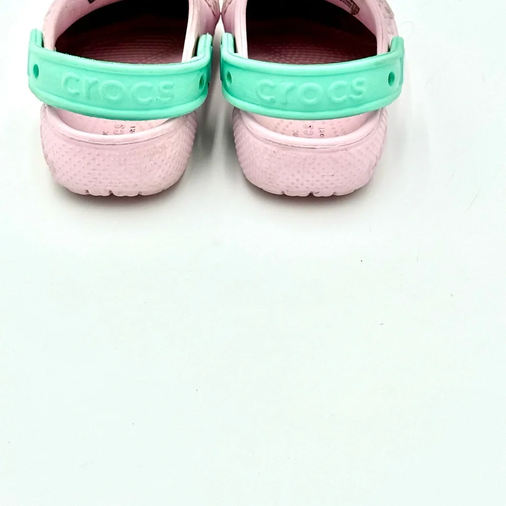 CROCS Kids Pink Green Unicorn Clogs